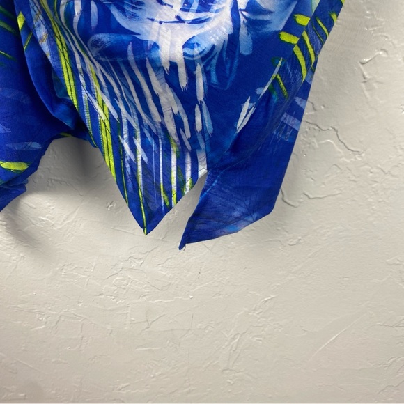 Catherines blue green Floral sparkle key hole t-shirt 1X - Picture 5 of 9